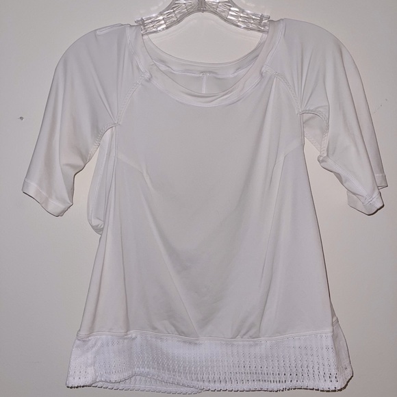 Lululemon white short sleeve workout breathable to - Picture 1 of 4